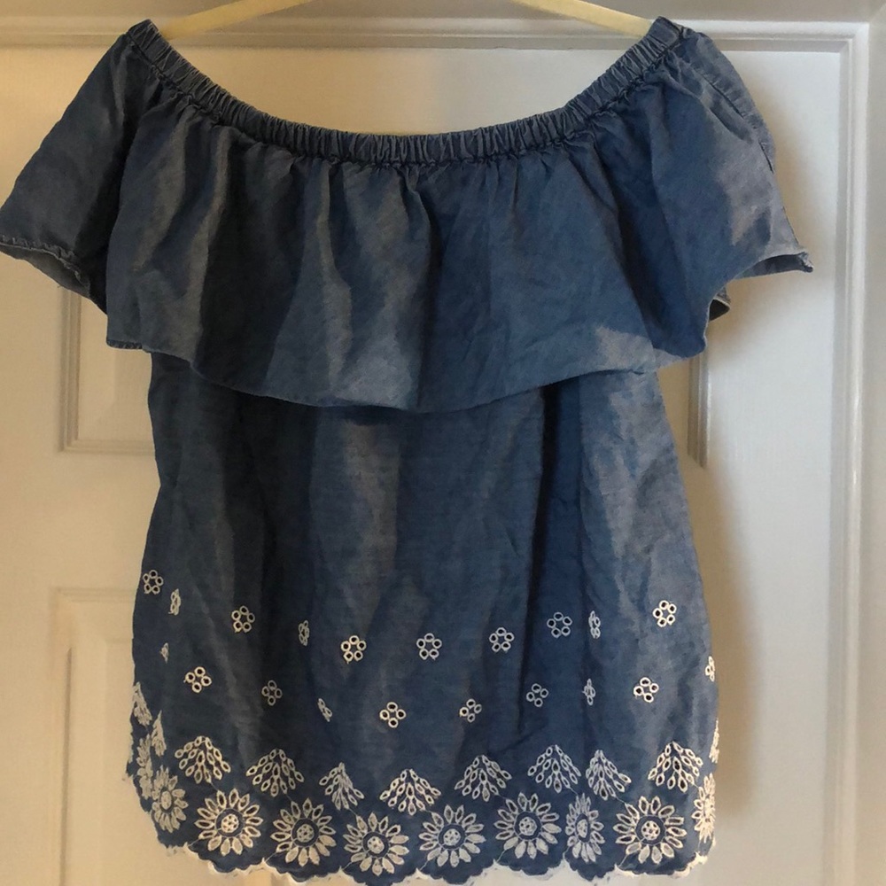 Jean off the shoulder top